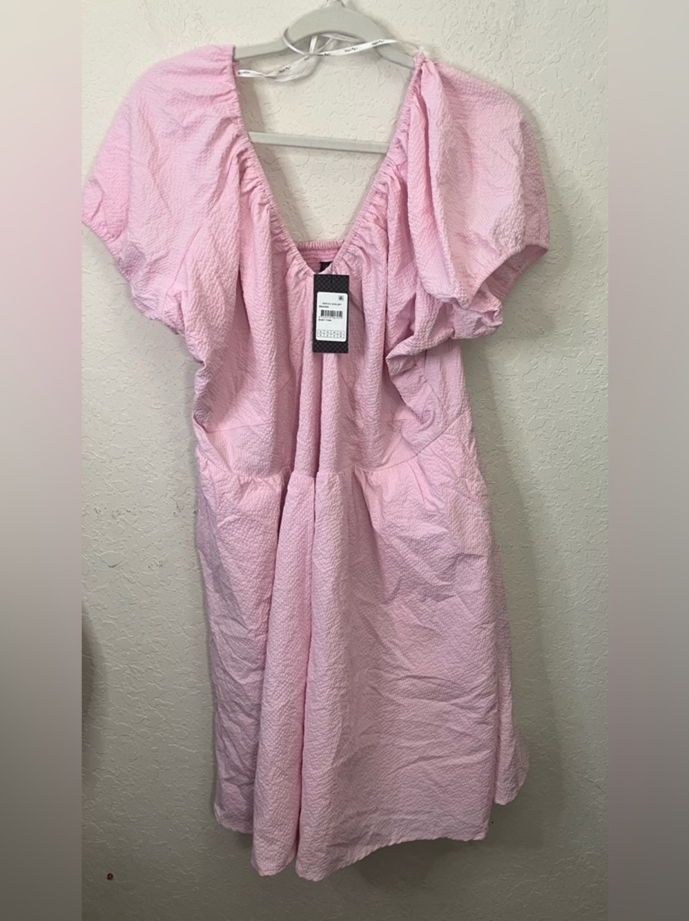 City Chic Pink Textured Midi Dress